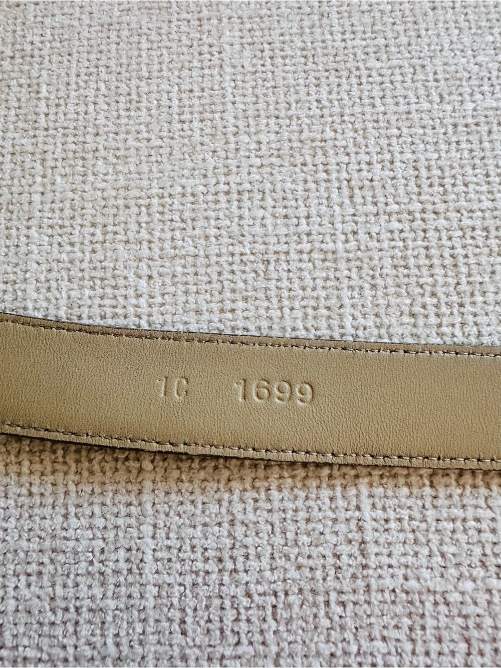 Prada Beige Saffiano Leather Belt Bag Strap with Gold-Tone Plaque - Picture 7 of 9